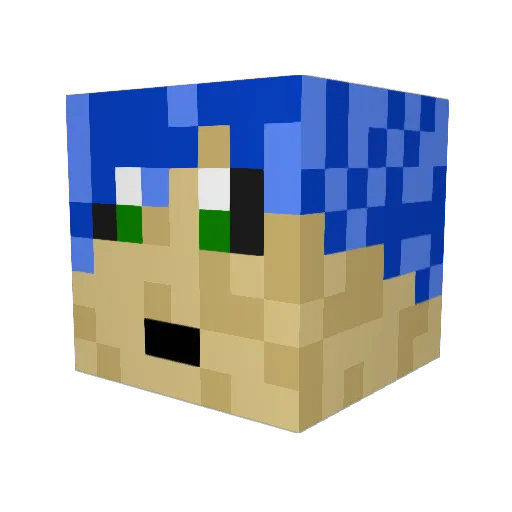 Fre3zeLP Minecraft avatar head, 3D render