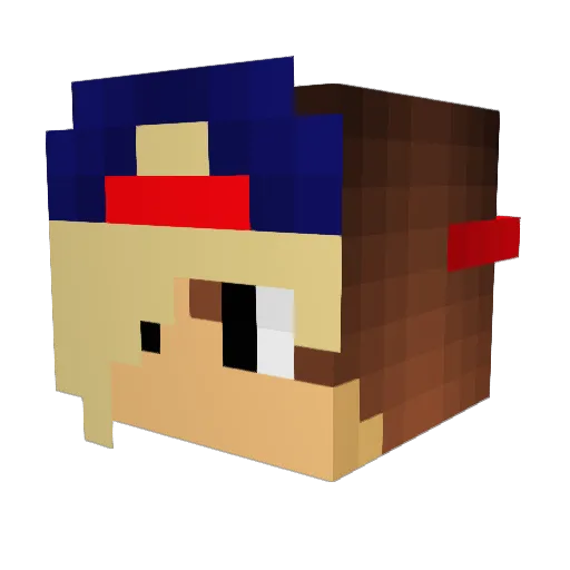 FreShcoolMan Minecraft avatar head, 3D render