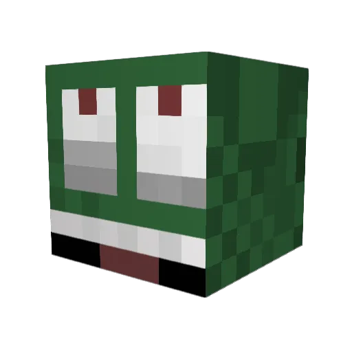 Freacer Minecraft avatar head, 3D render