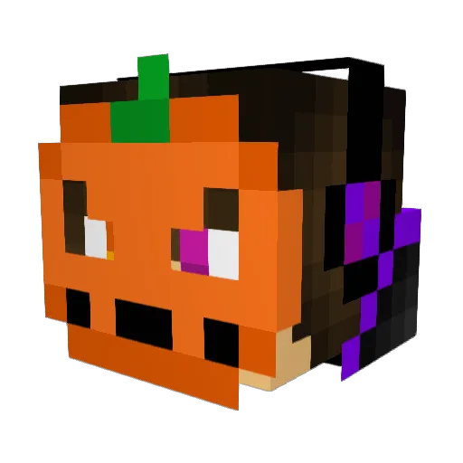 FreakFlame Minecraft avatar head, 3D render
