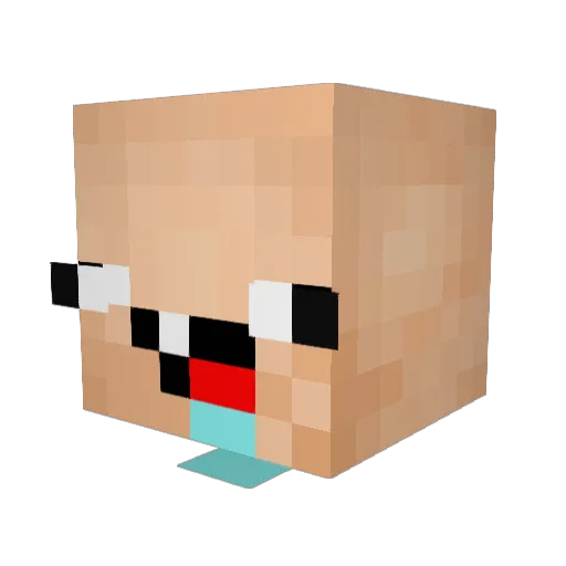 Freakheal Minecraft avatar head, 3D render