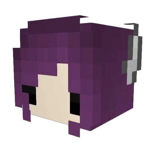FreakishRaven Minecraft avatar head, 3D render