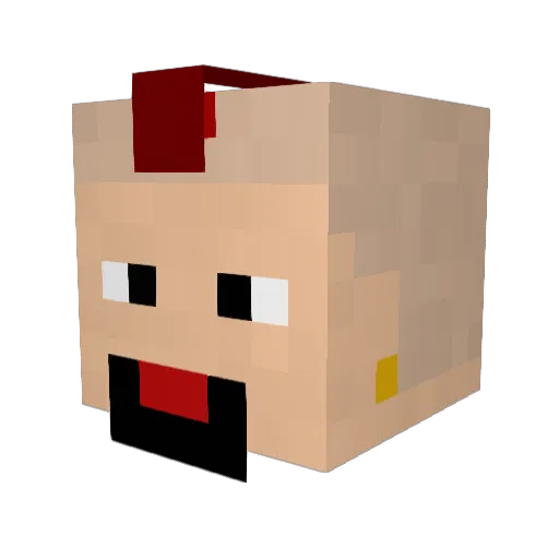 Freakstock Minecraft avatar head, 3D render