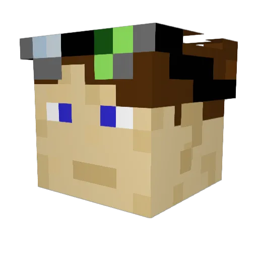 FreakyLeeky Minecraft avatar head, 3D render