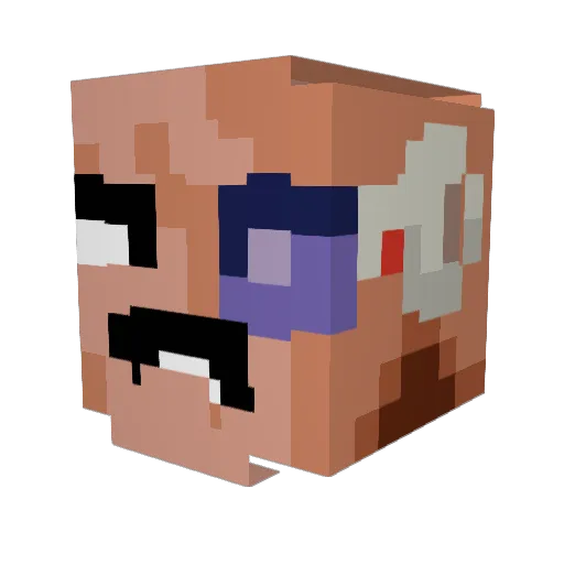 FreakyNappa Minecraft avatar head, 3D render