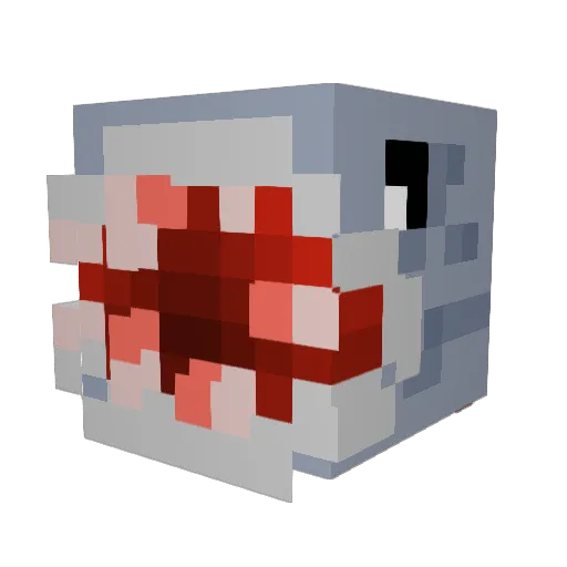 FreakyShark_ Minecraft avatar head, 3D render