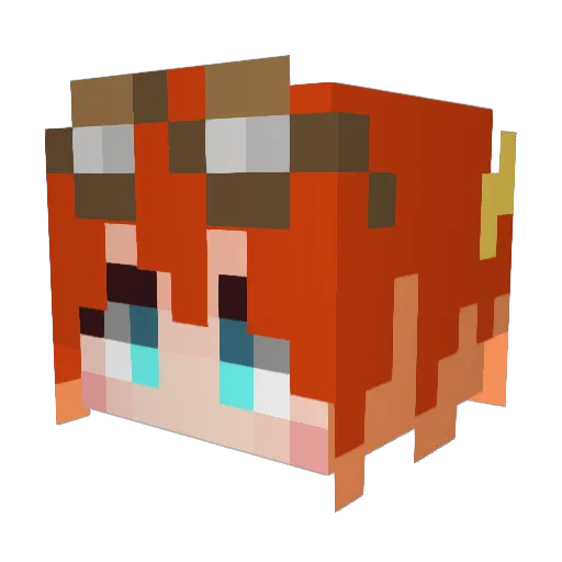 Freakychan Minecraft avatar head, 3D render
