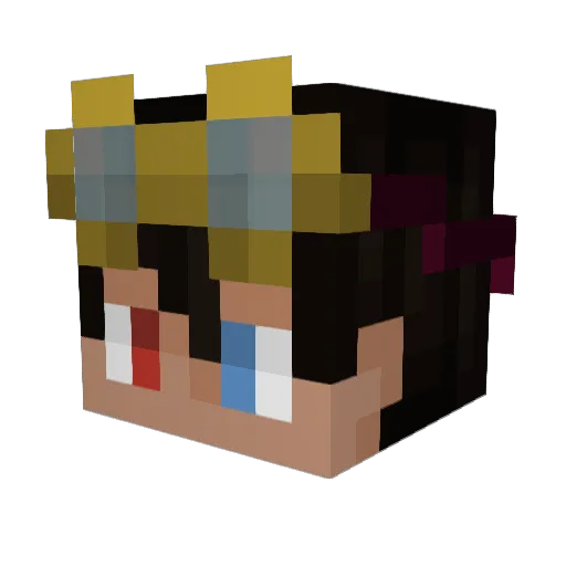 Frebbie Minecraft avatar head, 3D render
