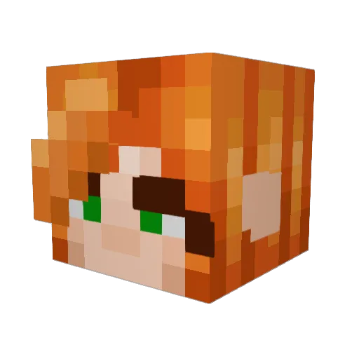 FreckledZebra Minecraft avatar head, 3D render