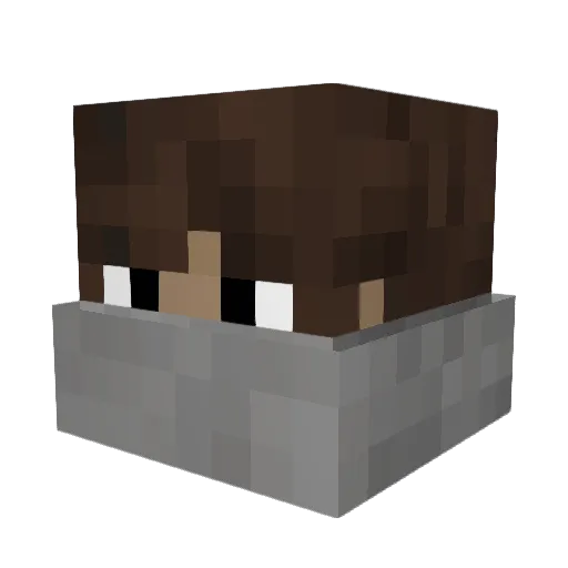 Fred786 Minecraft avatar head, 3D render
