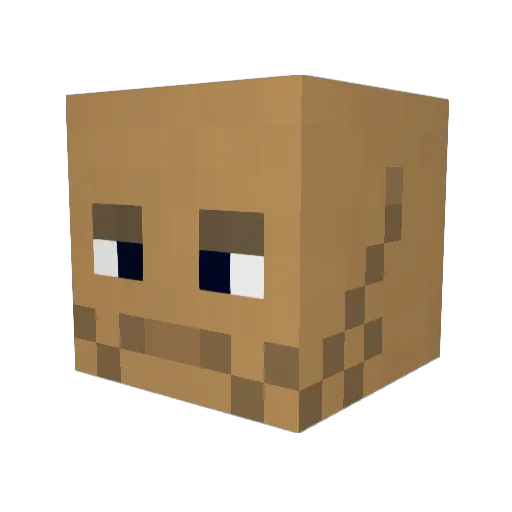 FredFudge Minecraft avatar head, 3D render