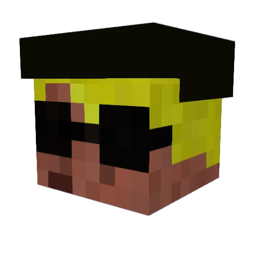 FredG Minecraft avatar head, 3D render