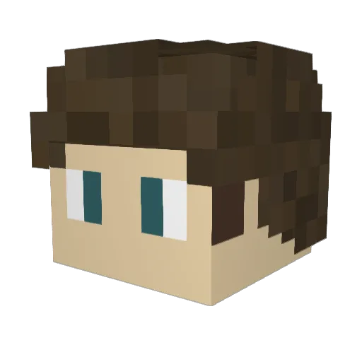 FredRedBuilder Minecraft avatar head, 3D render