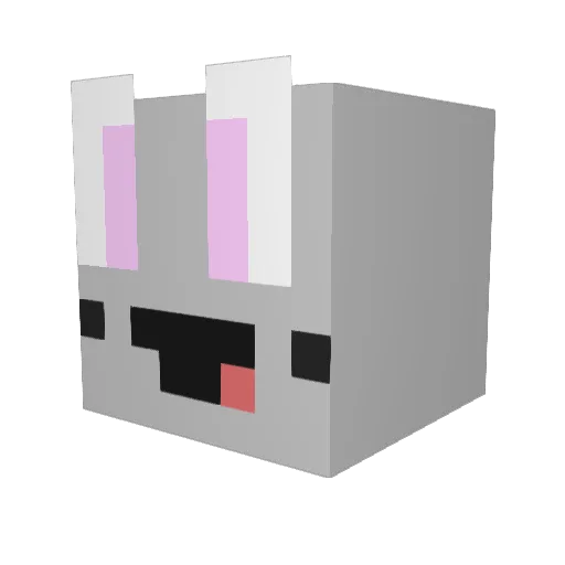 Fred_Bunny Minecraft avatar head, 3D render