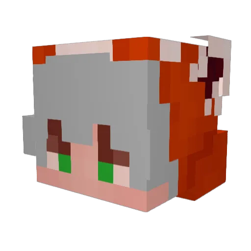 Fred_Panda Minecraft avatar head, 3D render