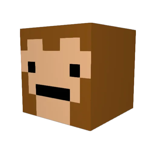 Fredbob507 Minecraft avatar head, 3D render