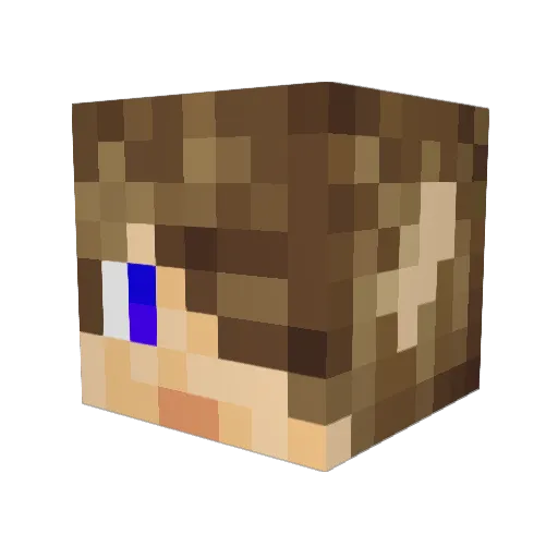 Fredchup Minecraft avatar head, 3D render