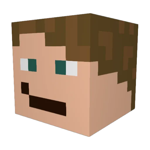 Freddyold Minecraft avatar head, 3D render