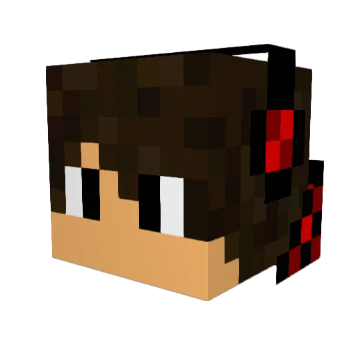 FredeHP Minecraft avatar head, 3D render