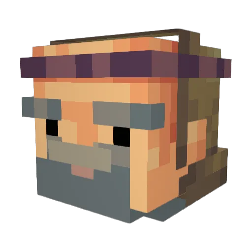 FrediFlood Minecraft avatar head, 3D render