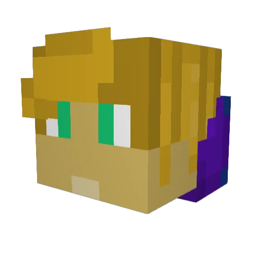 Frednator Minecraft avatar head, 3D render