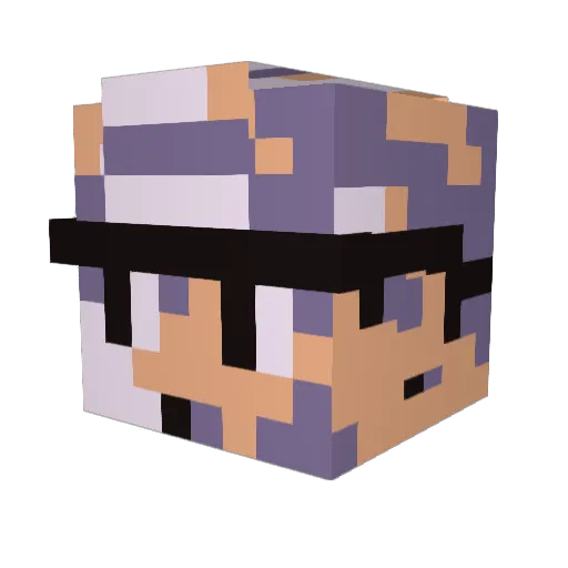 Fredope_ Minecraft avatar head, 3D render