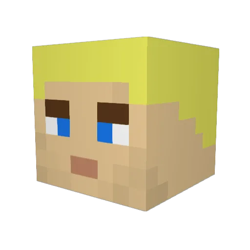 FredrikP Minecraft avatar head, 3D render