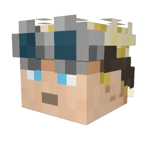 Freds Minecraft avatar head, 3D render