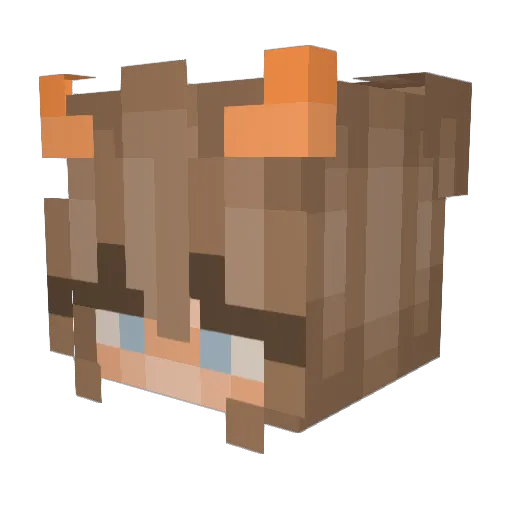 FredyaLIVE Minecraft avatar head, 3D render
