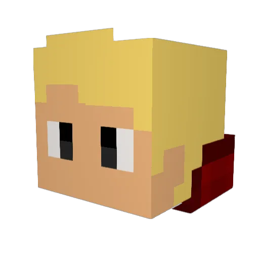 Free4play Minecraft avatar head, 3D render