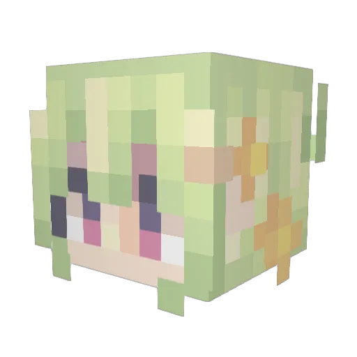 FreeAris Minecraft avatar head, 3D render