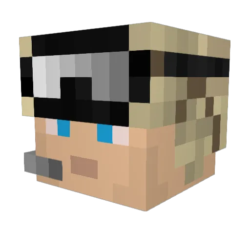 FreeBurmaRanger Minecraft avatar head, 3D render
