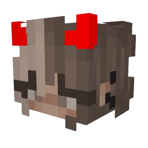 FreeFilly Minecraft avatar head, 3D render