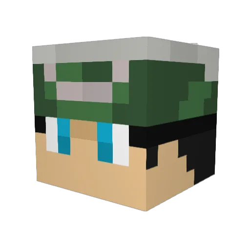 FreeMetroidHat Minecraft avatar head, 3D render