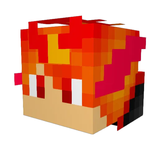 FreeNatural Minecraft avatar head, 3D render