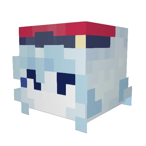 FreePlastic Minecraft avatar head, 3D render