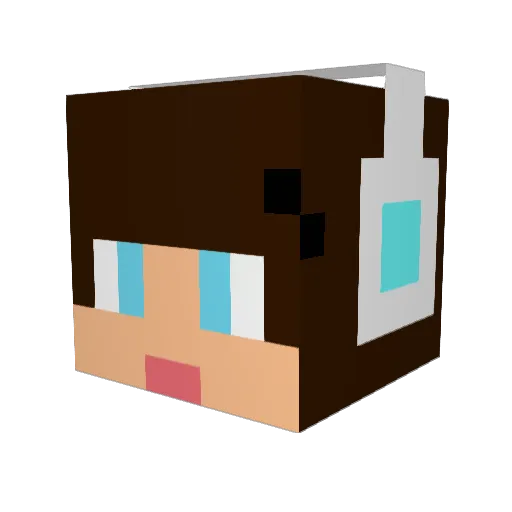FreePlus Minecraft avatar head, 3D render