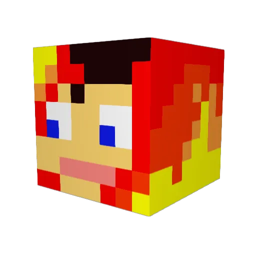 FreeZiy Minecraft avatar head, 3D render