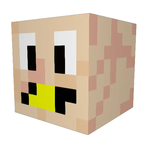 Freedn Minecraft avatar head, 3D render