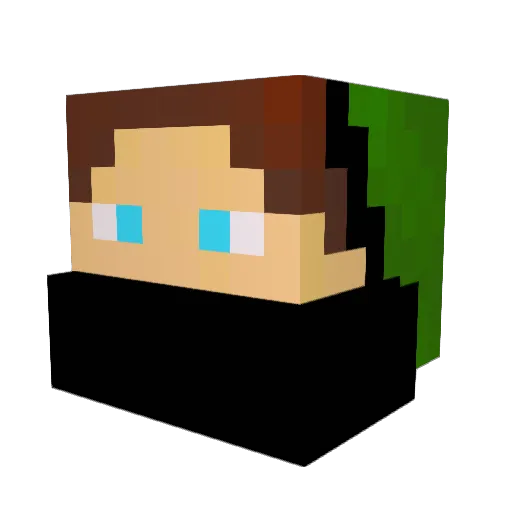 FreedoBlack Minecraft avatar head, 3D render
