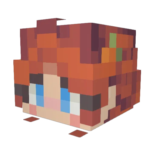 Freepup Minecraft avatar head, 3D render