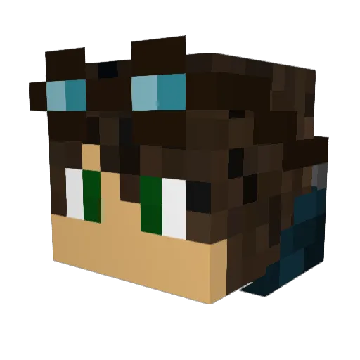 Freewheeler Minecraft avatar head, 3D render