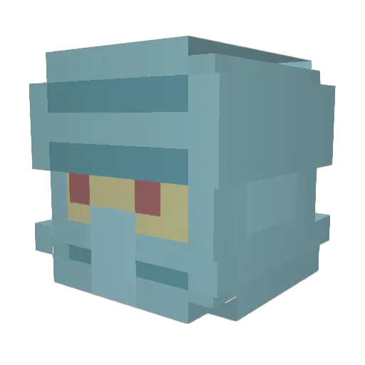 Freezerman Minecraft avatar head, 3D render