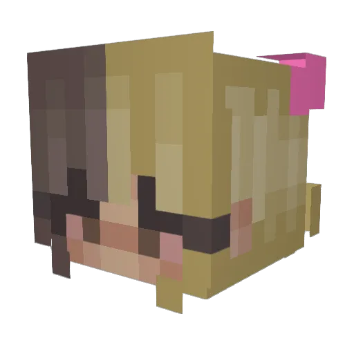 Freicing Minecraft avatar head, 3D render