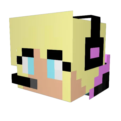 Frejax Minecraft avatar head, 3D render