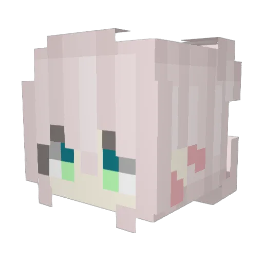 Frelunee Minecraft avatar head, 3D render