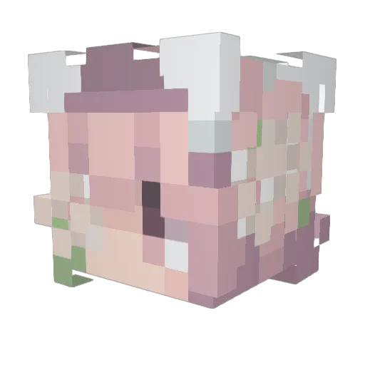 Fremilia Minecraft avatar head, 3D render