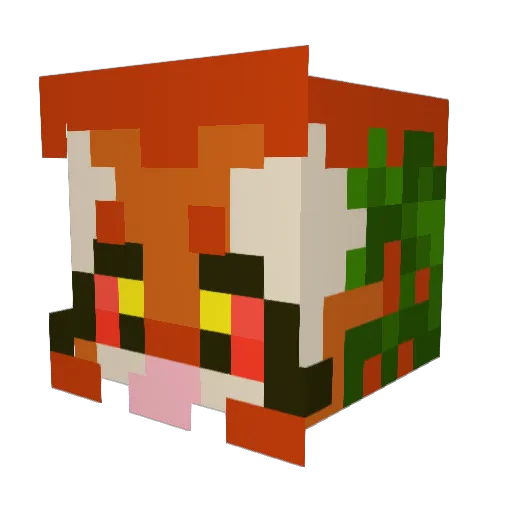 Frencat Minecraft avatar head, 3D render