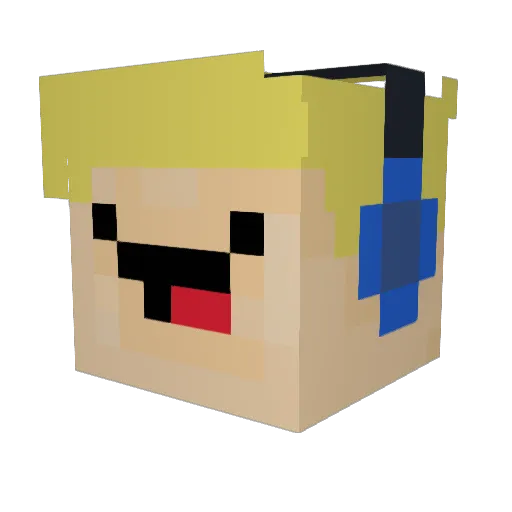 FrenchFries64 Minecraft avatar head, 3D render