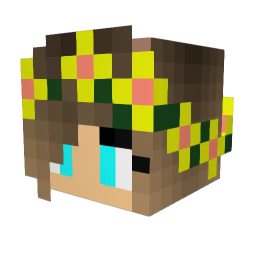 FrenchGirL03 Minecraft avatar head, 3D render